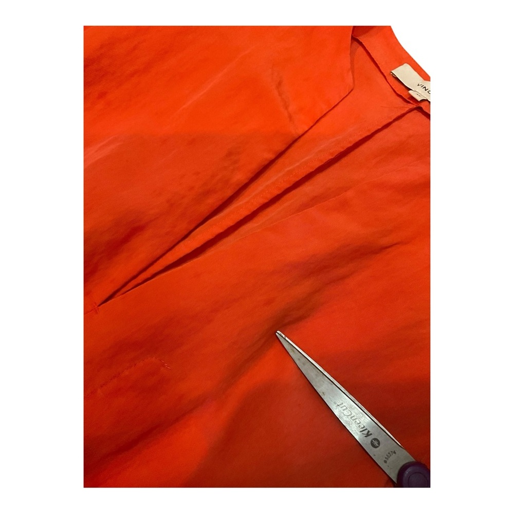VINCE Women’s Orange v-neck Midi dress Size XS - Picture 10 of 16